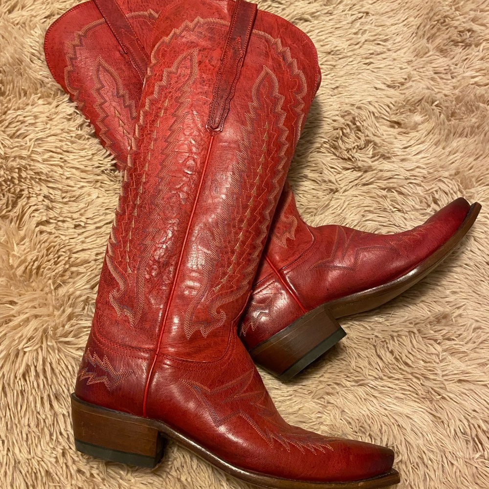 Lucchese Red Heeled Boots